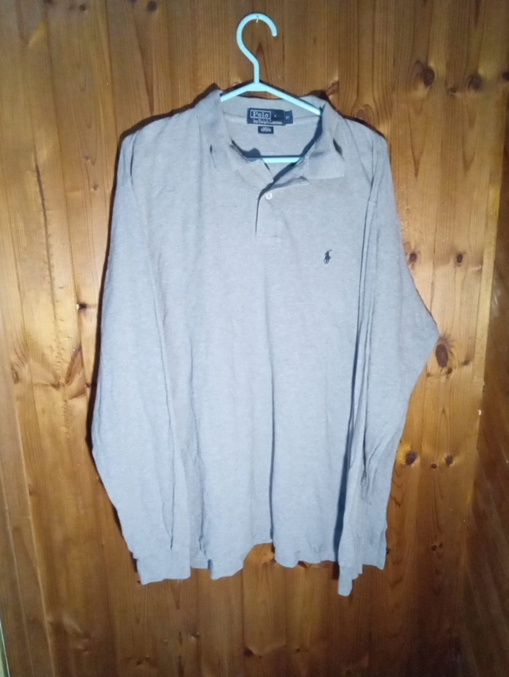Vintage Polo by Ralph Lauren Long-Sleeve Polo in Light Gray